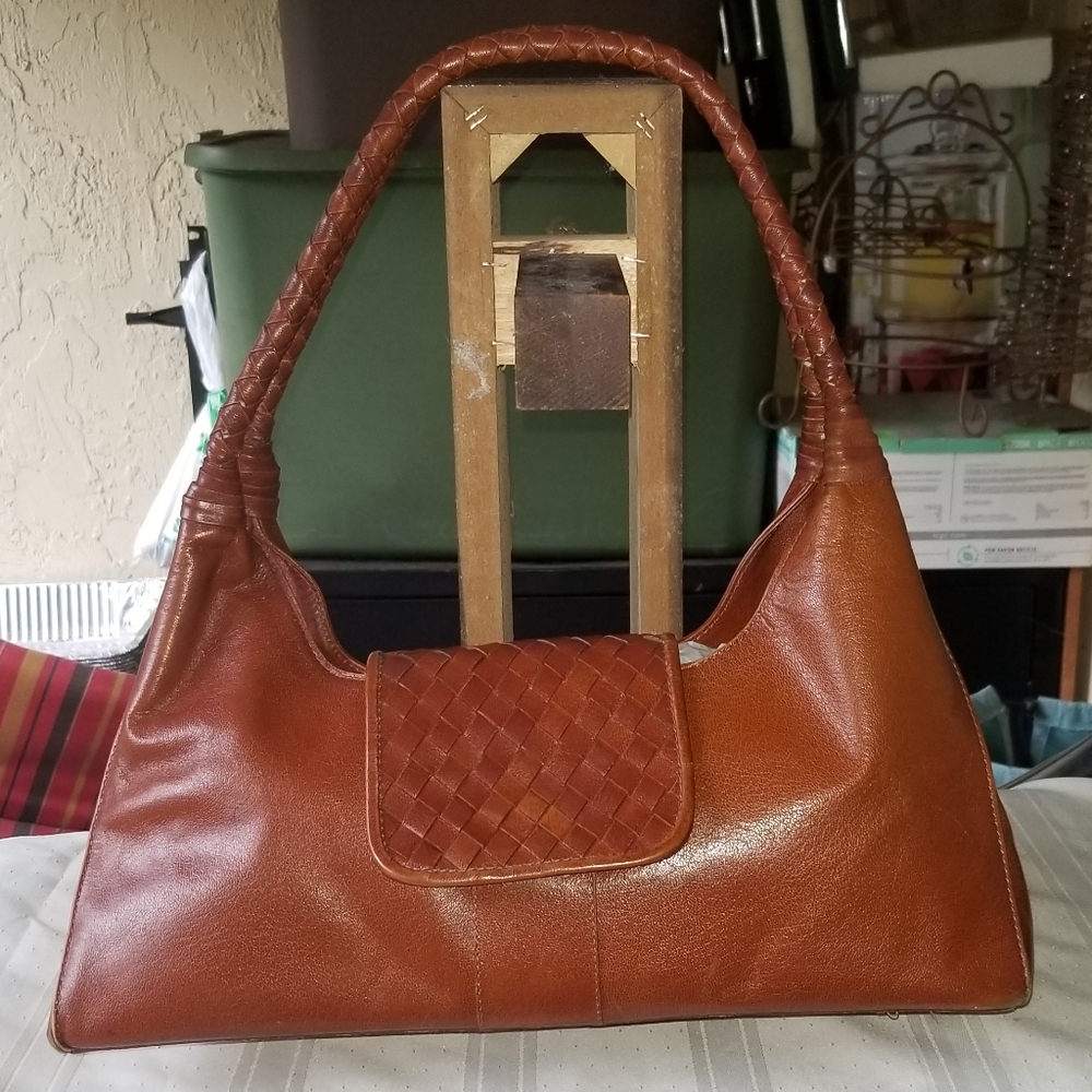 *PRE LOVED* Velez Cognac Leather Satchel Bag